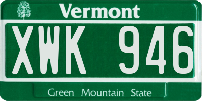 VT license plate XWK946