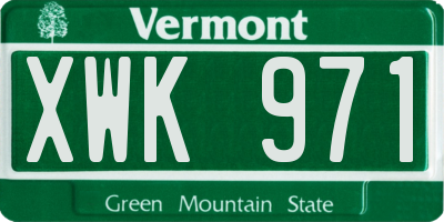 VT license plate XWK971