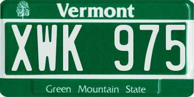 VT license plate XWK975