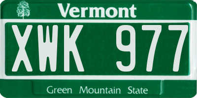 VT license plate XWK977