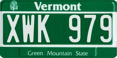 VT license plate XWK979