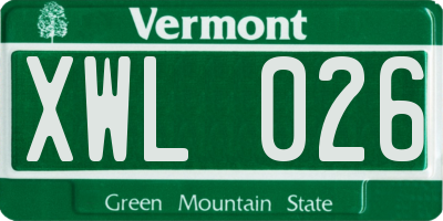 VT license plate XWL026