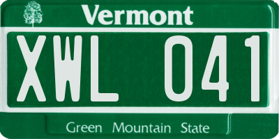 VT license plate XWL041