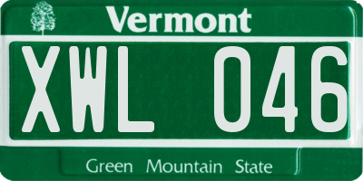 VT license plate XWL046