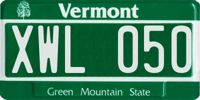 VT license plate XWL050