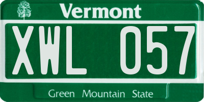 VT license plate XWL057