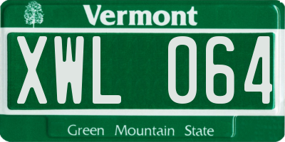 VT license plate XWL064