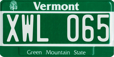 VT license plate XWL065