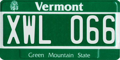 VT license plate XWL066