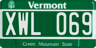 VT license plate XWL069