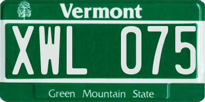 VT license plate XWL075