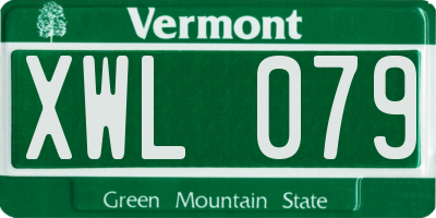 VT license plate XWL079