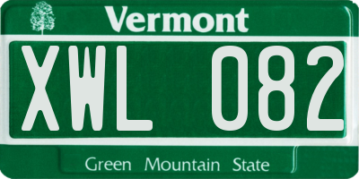 VT license plate XWL082