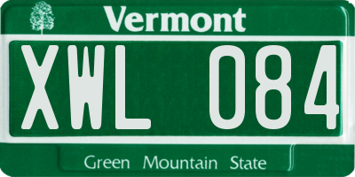 VT license plate XWL084