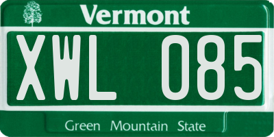VT license plate XWL085