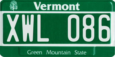 VT license plate XWL086