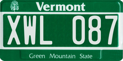 VT license plate XWL087