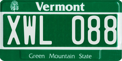 VT license plate XWL088