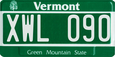 VT license plate XWL090
