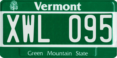 VT license plate XWL095