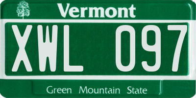 VT license plate XWL097