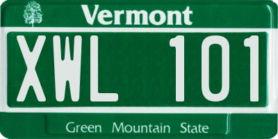 VT license plate XWL101
