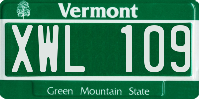 VT license plate XWL109