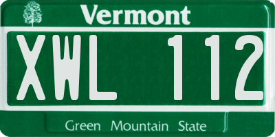 VT license plate XWL112