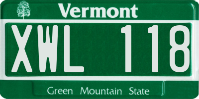 VT license plate XWL118