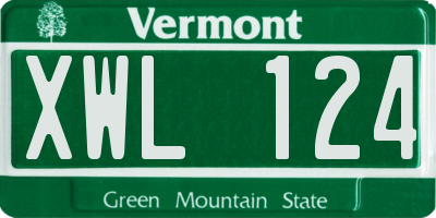 VT license plate XWL124
