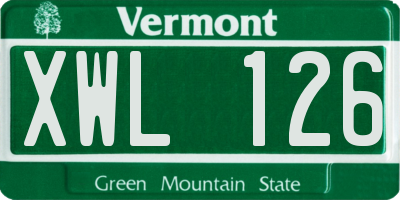 VT license plate XWL126