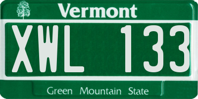 VT license plate XWL133