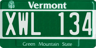 VT license plate XWL134