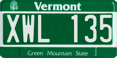 VT license plate XWL135