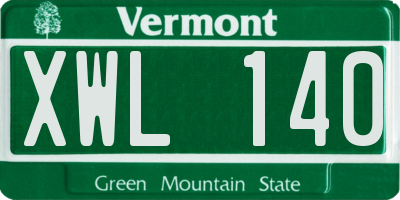 VT license plate XWL140