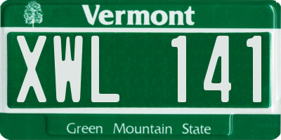 VT license plate XWL141