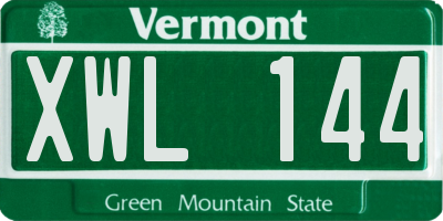 VT license plate XWL144