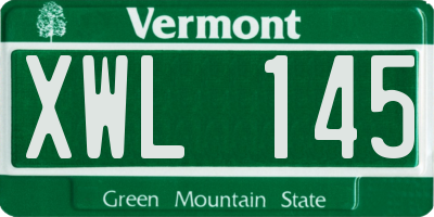 VT license plate XWL145