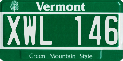 VT license plate XWL146