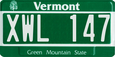 VT license plate XWL147