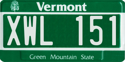 VT license plate XWL151