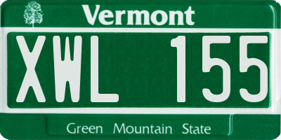 VT license plate XWL155
