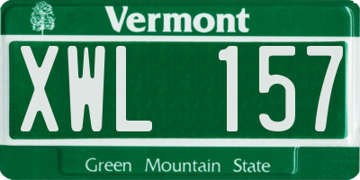 VT license plate XWL157