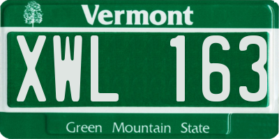VT license plate XWL163
