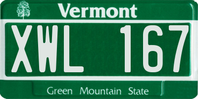 VT license plate XWL167