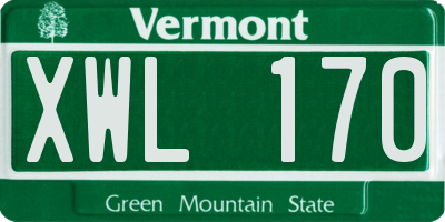 VT license plate XWL170