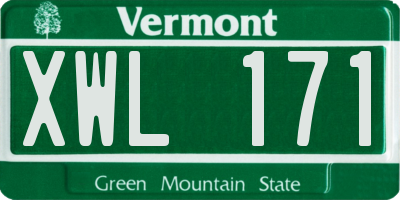 VT license plate XWL171