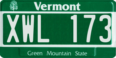 VT license plate XWL173