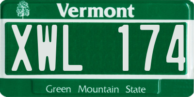 VT license plate XWL174