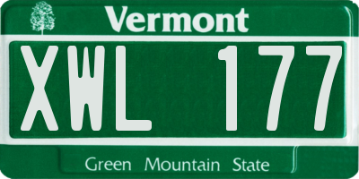 VT license plate XWL177